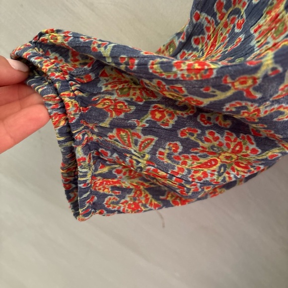 Chaps Women’s 2X Blue Floral Square Neck 3/4 Sleeve Gauzy Blouse NEW!!! - Picture 4 of 9